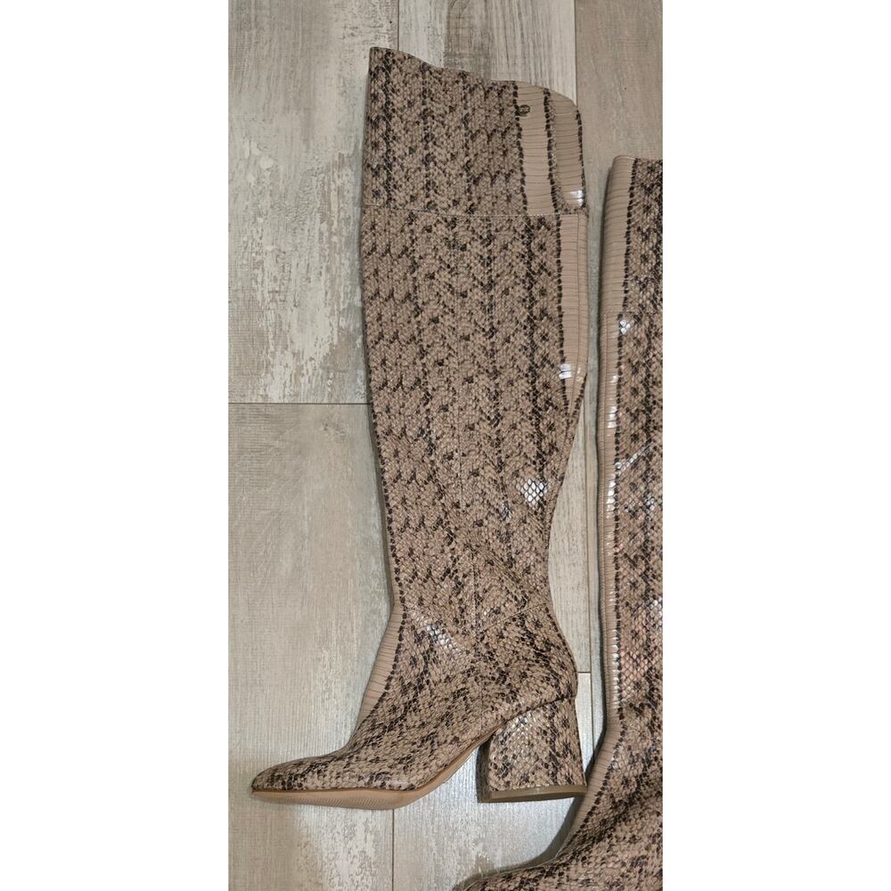 Louise et Cie Leather Tall Ladies Boots Snake Pattern Size 8.5 - Picture 4 of 12